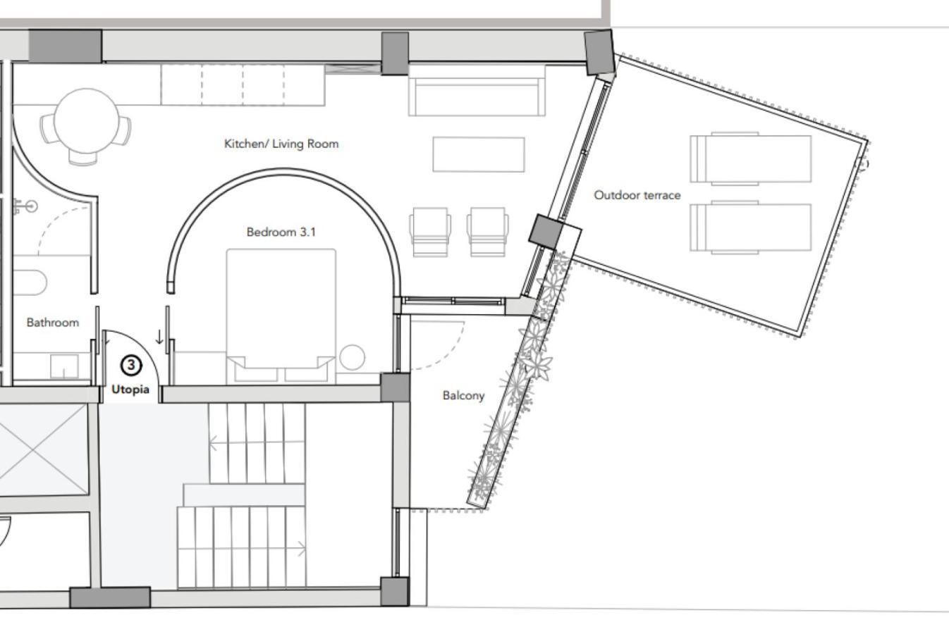 One-Bedroom Apartment Balcony City View
